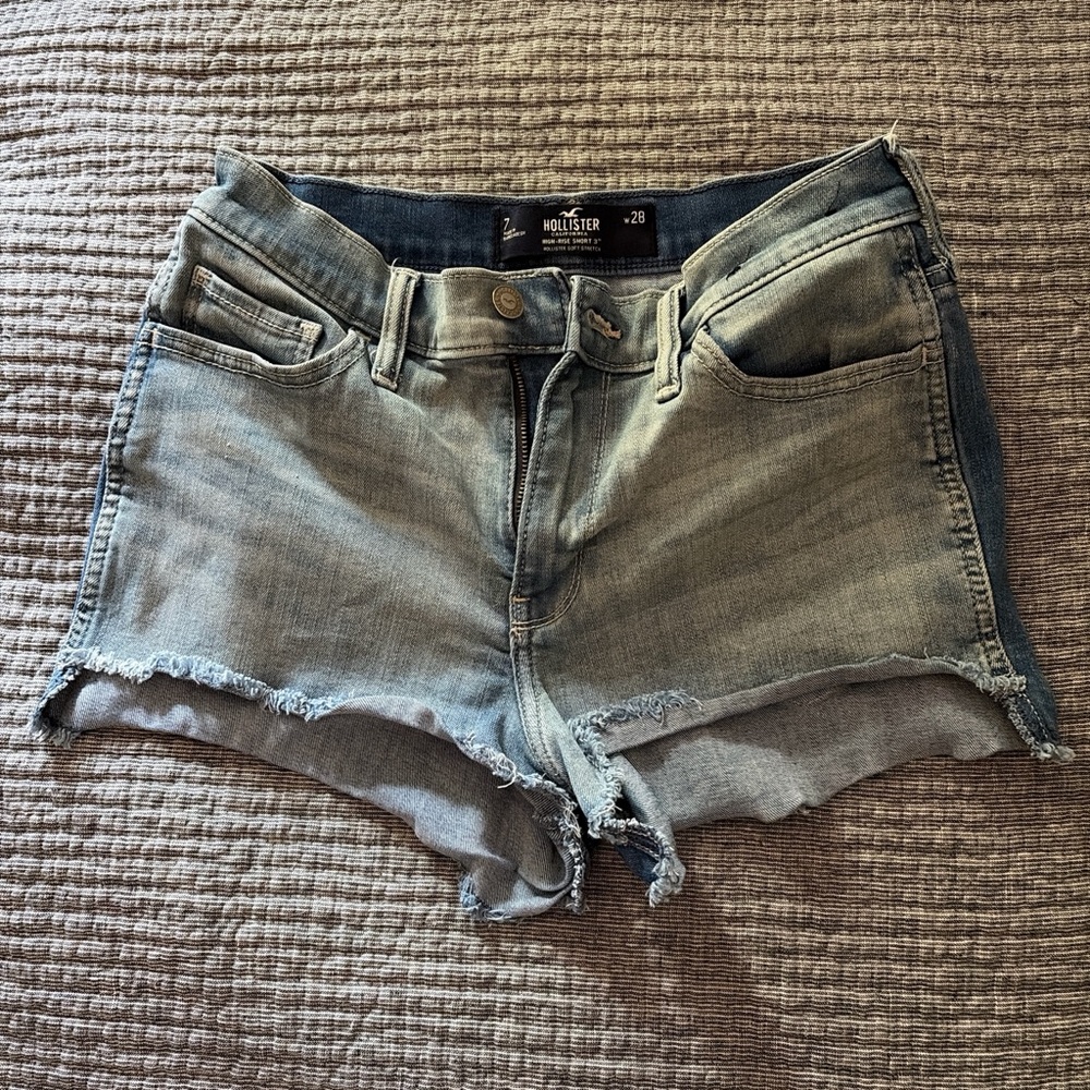 Hollister Washed Light Blue Denim Cutoff Shorts